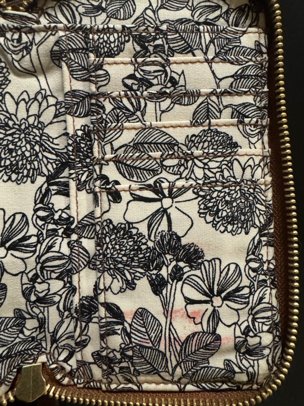 Vera Bradley Brown Leather Wristlet Wallet - Picture 5 of 9